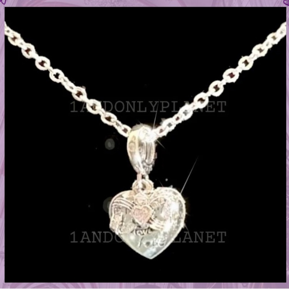Posh Party appreciation💫 925 Sterling Silver Heart & Bow Charm Necklace